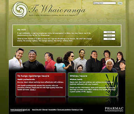 Te Whaioranga home page